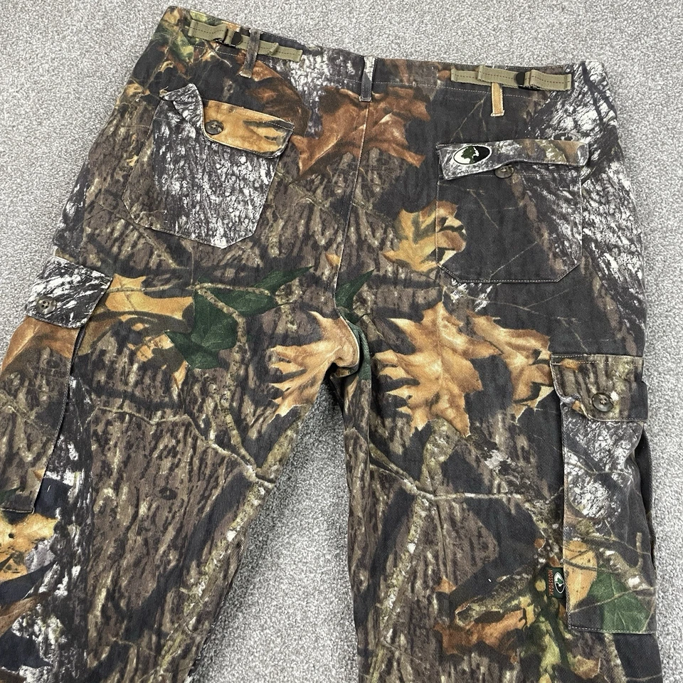 Mossy Oak Hunting Pants Men 38x30 (Fit 37x29) Camo Cargo Outdoors Baggy Y2K Wide - Image 1 of 4