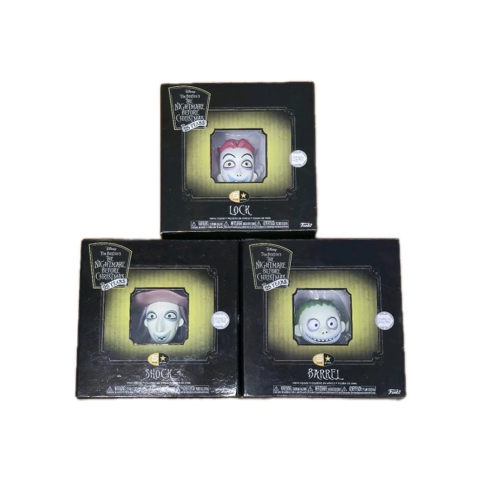 Funko Five Star Nightmare Before Christmas Lock, Shock, & Barrel Figurines - Image 1 of 4