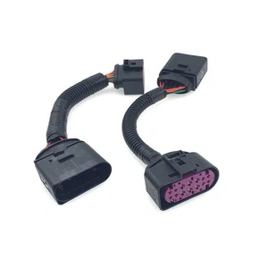 2Pcs 14 pins Headlights Wiring Harness Connector Plug Adapter For Audi VW Skoda - Picture 1 of 2