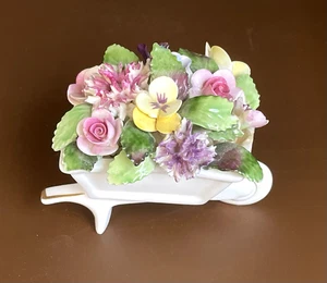 Royal Adderley Floral Bone China England Porcelain Wheelbarrow Vintage - Picture 1 of 11