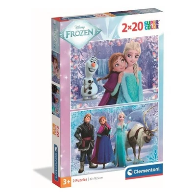 Clementoni Puzzle 2x20 pz Super Color 36m+ (27x18,5cm) DISNEY FROZEN 24825 - Immagine 1 di 3