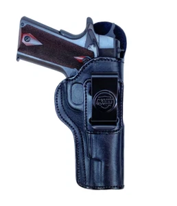 Max Carry Premium Black Leather IWB Gun Holster for 1911 (Colt/Springfield/S&W) - Picture 1 of 14