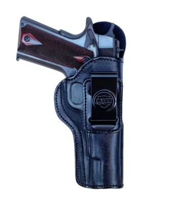 Max Carry Premium Black Leather IWB Gun Holster for 1911 (Colt/Springfield/S&W) - Image 1 of 4