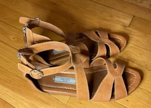 Sandali gladiatore Prada in pelle marrone taglia 36,5 - Foto 1 di 5