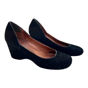 Gentle Souls Kenneth Cole Suede Leather Round Toe Wedge Heels Size 7.5Black - Picture 1 of 7