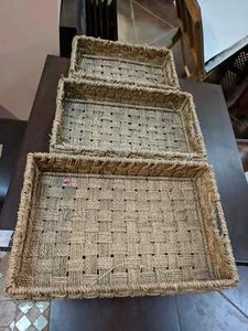 Natürliche Bio Seegras Korbschalen - 3er Set Gratis PP - Top Preis-Leistungs-Verhältnis - Bild 1 von 5