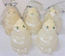 Mini Ivory Wedding 2 Tier Cake Candles Favours Unscented Pack of 5