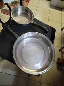 Chef's Ware Towncraft 11 & 7 inch Skillets / Pan 18/8 Stainless Steel no lids - Picture 1 of 4