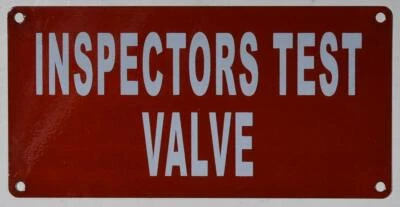 BUILDINGSIGNS.COM Inspectors Test Valve Sign (Aluminium ,RED 3X6)-REF24-1027