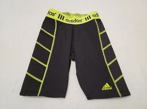 Adidas Destiny Slider Shorts Girls S Small 6-8 Padded Climate Black & Yellow - Picture 1 of 15
