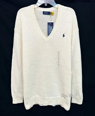 Polo Ralph Lauren Mujer Algodón Lana Novio Cuello en V Suéter Crema Talla S Nuevo con etiquetas Foto 1 de 4