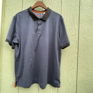 Robert Graham Polo Shirts Mens 2XL Drak Purple Paisley Collar Pullover Hiking - Picture 1 of 14