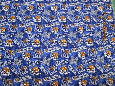 MEMPHIS UNIVERSITY "TIGRES" DISEÑO DEPORTIVO NUEVO 1 YARDA 100% ALGODÓN  Foto 1 de 4