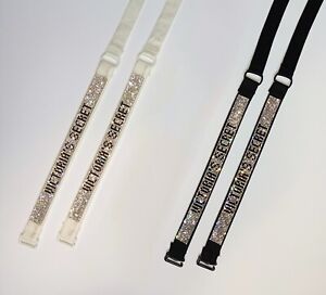 Secret/shine bra straps/1 pair/ black or dairy/ with rhinestones
