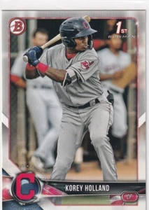 2018 BOWMAN 1ST RC KOREY HOLLAND CLEVELAND INDIANS PRIMO ROOKIE (QTY) S4331 - Foto 1 di 2