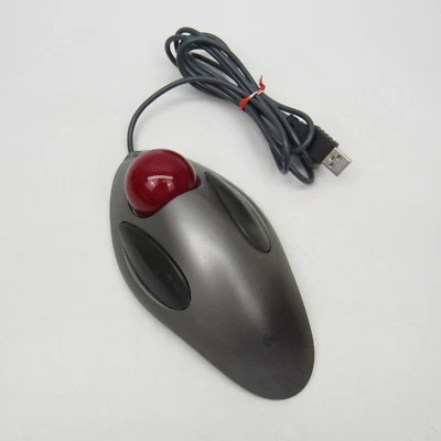 Logitech Trackman Marble T-BB14 Gray USB Wired Optical Trackball Mouse - TESTED - Image 1 of 4