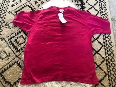 Vtg 80s Basic Tee T-Shirt L Pink Energie Bi Currants Cotton Crew Neck NWT. A2 - Image 1 of 4