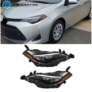 Headlights Halogen For 2017 2018 2019 Toyota Corolla L Le Le Eco Headlamps L+R - Picture 1 of 9