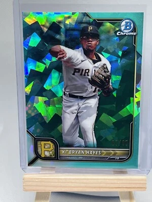 2022 Bowman Chrome Sapphire Ke'Bryan Hayes Aqua /99 - Pirates - Image 1 of 2