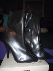 Demonia Pleaser Pointed Toe Zip up Latex Rubber Ankle Boots Reg $200 See Descrip - Picture 1 of 8