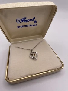 Vintage Marvel Sterling Birthstone Heart Pendant November Topaz New Old Stock - Picture 1 of 7