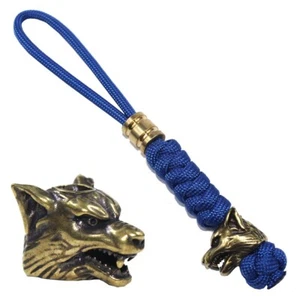 Paracord Messer Lanyard mit Messing Wolf Perle Tactical Lanyards Rucksack Reißverschlüsse - Bild 1 von 4