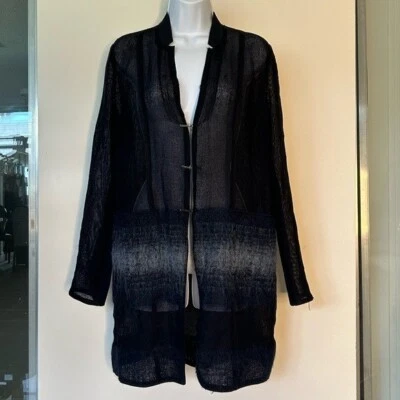 Elie Tahari navy long cardigan jacket wool alpaca blend Size S - Image 1 of 4