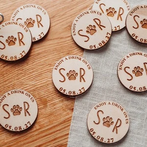 Paw Print Drink Tokens for Wedding & Parties | Enjoy a Drink on Us - Picture 1 of 8