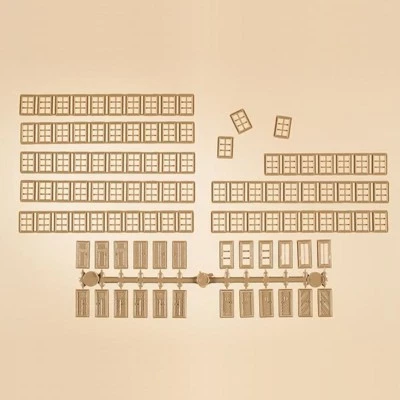 Sprossenfenster und Türen Auhagen 48650, H0 / 1:87 / 1:100 / TT