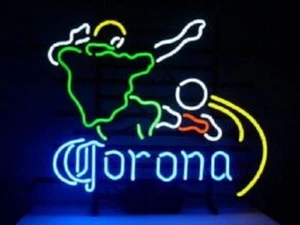 Corona Football 24"x20" Neon Sign Lamp Hanging Nightlight Man Cave Poster EY - Picture 1 of 1