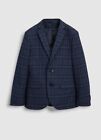 New Next Navy Blue Skinny Fit Navy Blue Check Suit jacket age 16