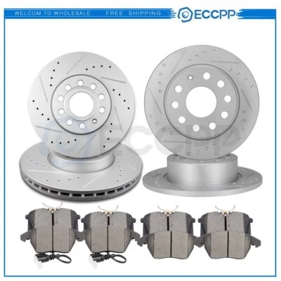 Front Rear Ceramic Brake Pads And Rotors For Volkswagen Jetta 2012-2018 Eos 2016 Foto 1 de 4