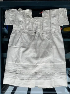 Gorgeous Antique French Edwardian Child dress. Valenciennes lace, pleated - Picture 1 of 10