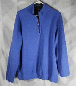 Tommy Bahama Reversible 1/4 Zip Pullover Black/Blue Cotton Jacket XL - Picture 1 of 10