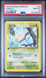 PSA 10 HORNLIU WEEDLE 69 BASE SET GERMAN 1ST EDITION POKEMON GEM MINT - Picture 1 of 2