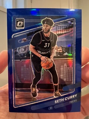 2021-22 Panini Donruss Optic Blue Prizm /59 Seth Curry Card #91 RARE SP Holo NBA - Image 1 of 2