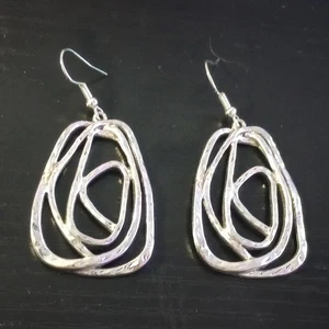 Elegant Silver Dangle Earrings - Picture 1 of 3