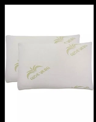Cuscino Memory ( Coppia 2 Pz ) Fiocco Di Memory Foam Con Copertura Aloe Vera - Immagine 1 di 4