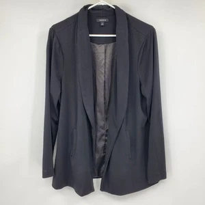 Torrid langärmeliger formeller Blazer Jacke Kieselkrepp drapiert vorne offen 1X - Bild 1 von 7