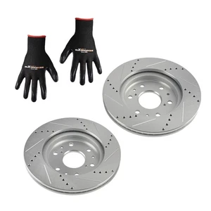 Front Drilled & Slotted Brake Rotor Set for Chevrolet Silverado 1500 LD 2019 - Bild 1 von 12