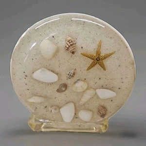 Vintage einzigartige Designs Plexiglas Acryl Muschel Runde Serviette Brief Halter Strand  - Bild 1 von 5