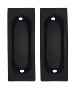 Massives Messing Rechteckig Bündig Ziehen 3”x1-1/8”x3/8" Matt Schwarz 2er Pack - Bild 1 von 1