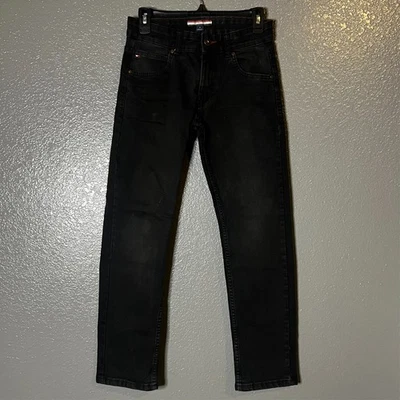 Tommy Hilfiger Boys Black Slim Jeans Size 12 Adjustable Waist Classic Denim - Image 1 of 4
