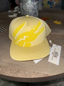Lacoste Crocodile Snapback Adjustable Trucker Hat Cap Yellow Mesh Adult OSFA NEW - Picture 1 of 4