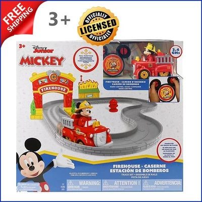 Disney Junior Mickey Mouse игрушки для детей 3 4 5 радиоуправляемая пожарная машина трековый набор лицензированный - Изображение 1 из 4