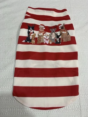 "Camisa polo roja blanca a rayas para perro 4XL Navidad perros nueva longitud 17"" pecho 18""" Foto 1 de 4