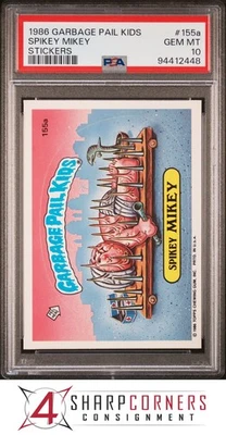 1986 GARBAGE PAIL KIDS STICKERS #155a SPIKEY MIKEY SERIES 4 PSA 10 - Image 1 of 3