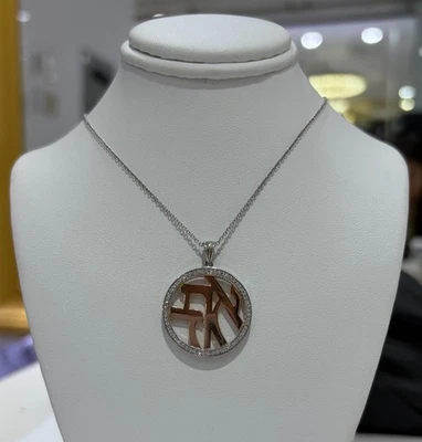 Collar colgante de diamantes naturales EFFY 0,29 CTW - oro blanco y rosa de 14K Foto 1 de 4