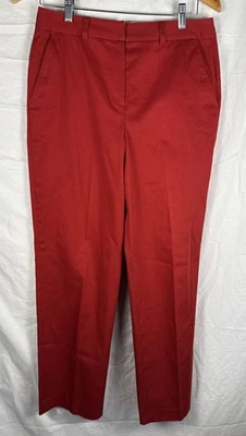 Larry Levine Stretch Straight Leg Pants Women’s Sz 8 Red Cotton/Spandex Preppy - Image 1 of 4