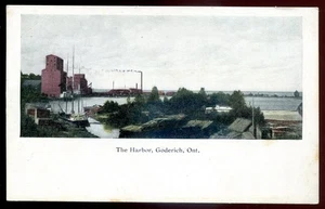 Canada GODERICH Ontario Postcard 1910s Harbor View Grain Elevator Ship - Picture 1 of 2